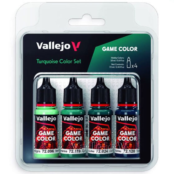 Vallejo Game Color Turquoise Set (4x) 72.390 Vallejo Game Color Turquoise Set (4x) 72.390