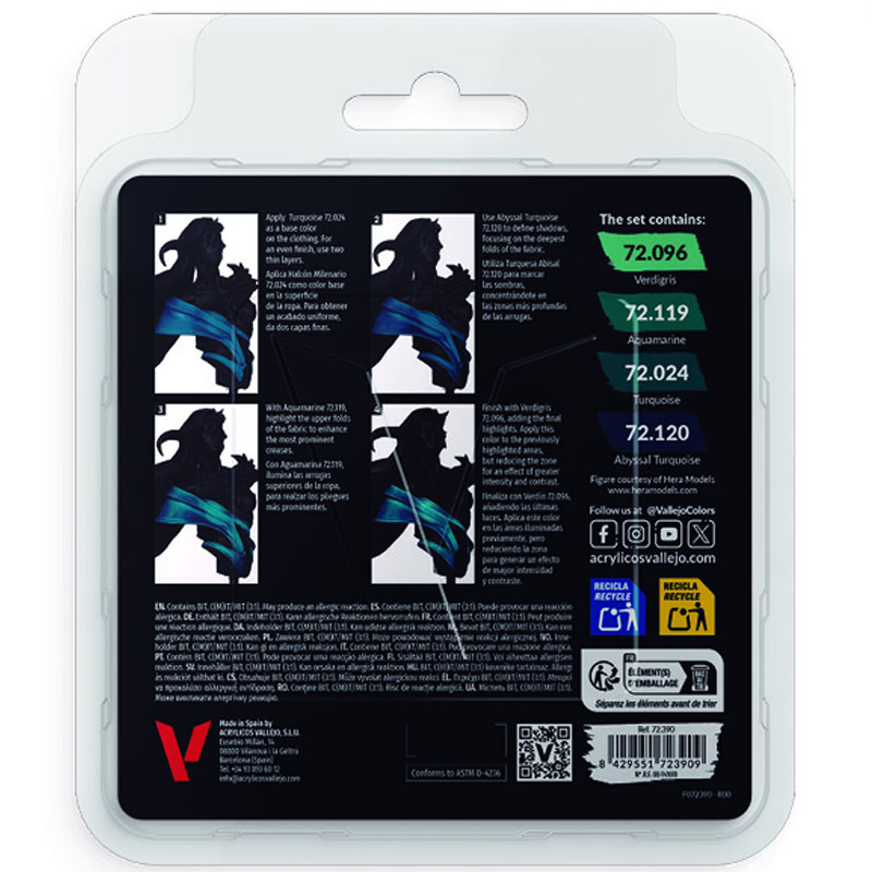 Alternative view of Vallejo Game Color Turquoise Set (4x) 72.390