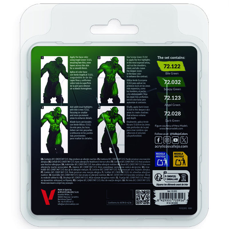 Alternative view of Vallejo Game Color Ork Skin Set (4x) 72.391