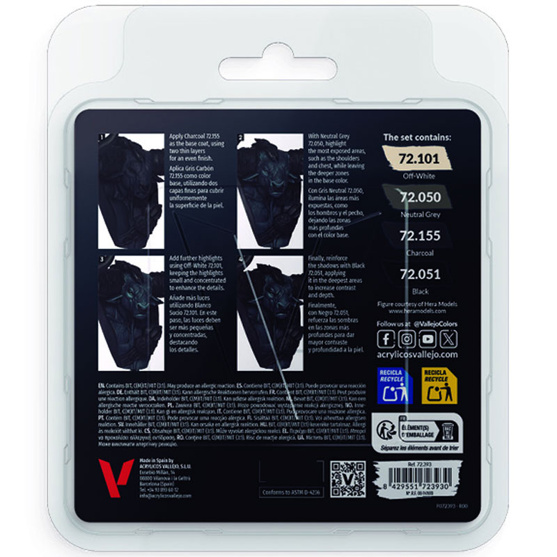 Alternative view of Vallejo Game Color Black Set (4x) 72.393