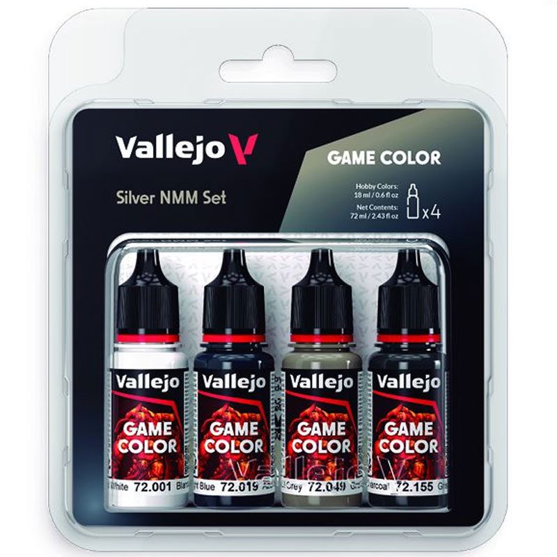 Vallejo Game Color Silver NMM Set (4x) 72.394
