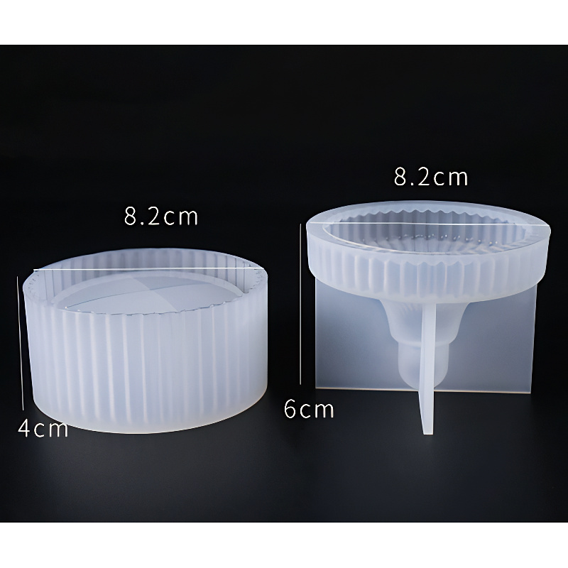 Ribbed Lidded Jar Silicone Mould