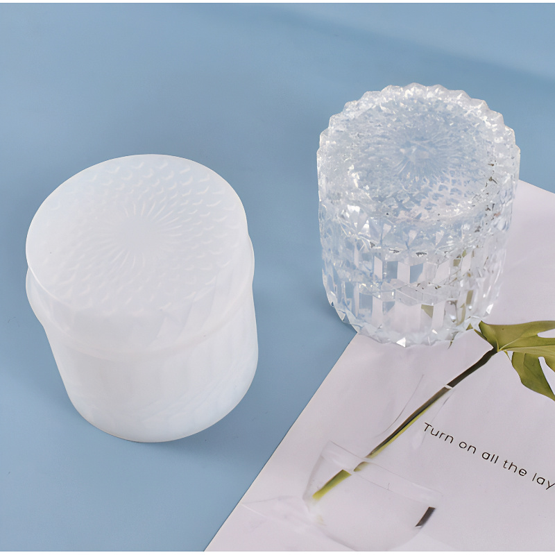 Faceted Lidded Jar Silicone Mould