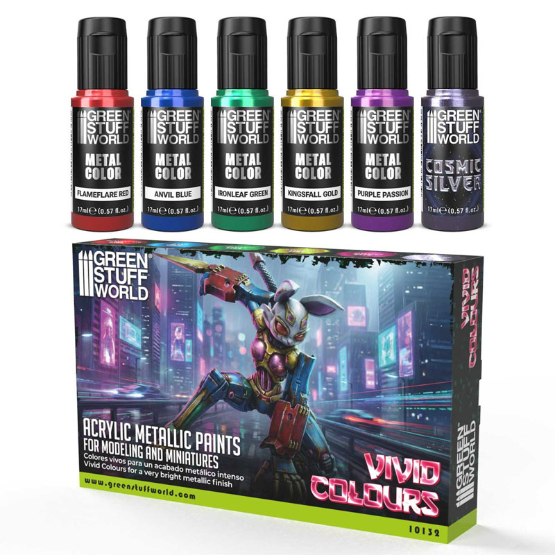 GreenStuffWorld Vivid Metallic Paints Set 10132 GreenStuffWorld Vivid Metallic Paints Set 10132