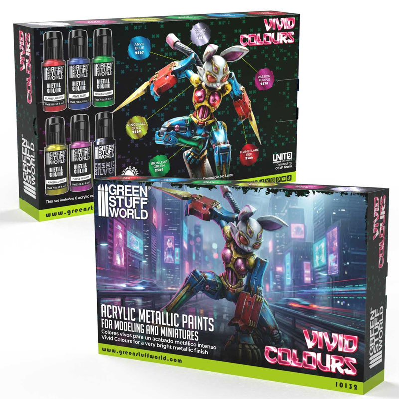 Alternative view of GreenStuffWorld Vivid Metallic Paints Set 10132