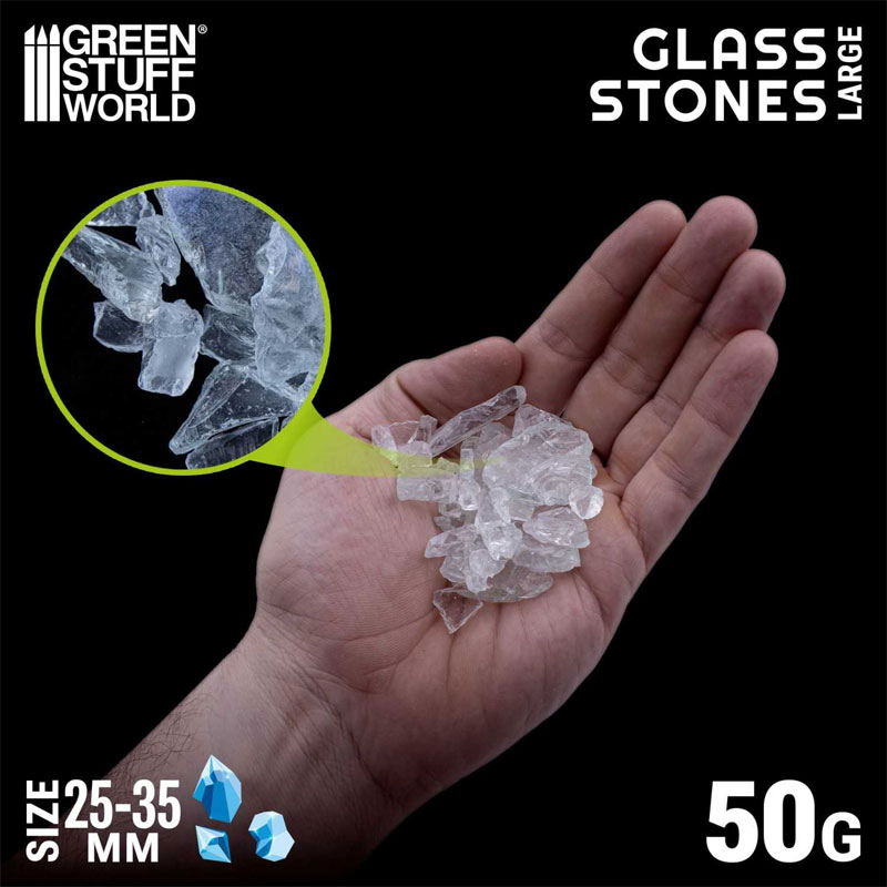 Alternative view of GreenStuffWorld Crushed Glass Stones 25-35mm 14595
