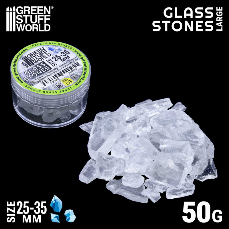 GreenStuffWorld Crushed Glass Stones 25-35mm 14595 - Image 3