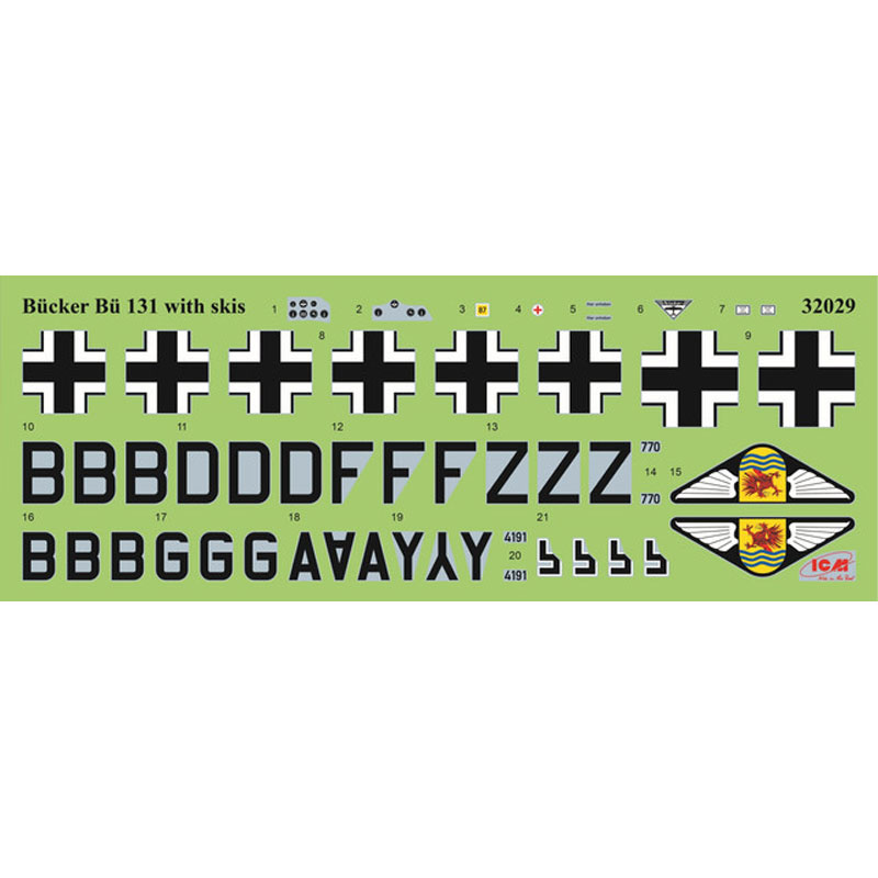 Alternative view of ICM Bucker Bu 131D Winter WWII German Training Aircraft (1/32) 32029