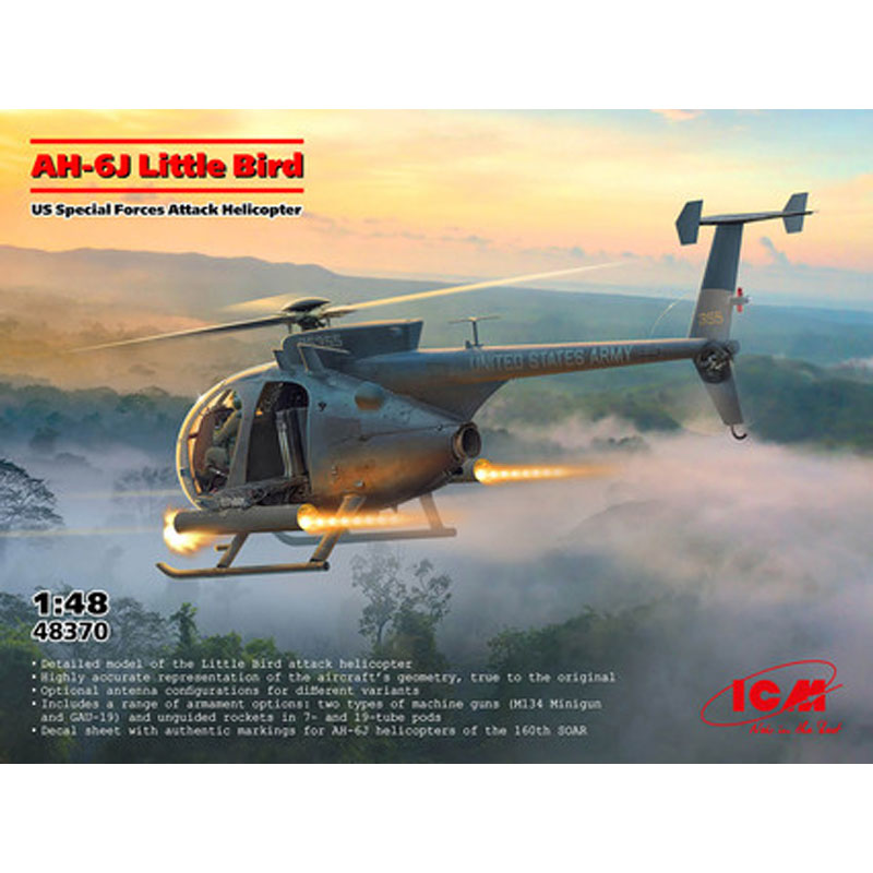 ICM AH-6J Little Bird US Special Forces Attack Helicopter (1/48) 48370