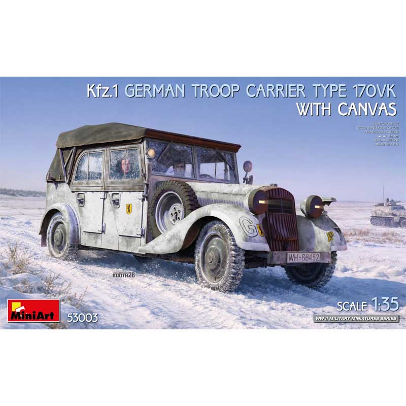 MiniArt Kfz.1 German Troop Carrier 170Vk W/Canvas (1/35) 53003