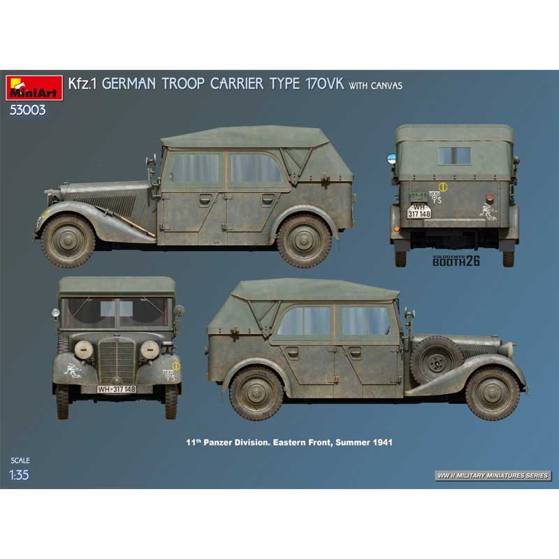 MiniArt Kfz.1 German Troop Carrier 170Vk W/Canvas (1/35) 53003 - Image 5