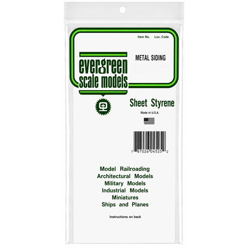 Evergreen Groove White Styrene Siding Sheet (150x300mm .040" .100") 4529
