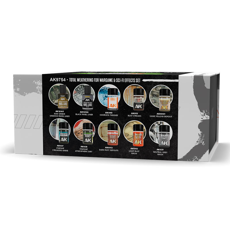 Alternative view of AK Interactive Total Weathering - Wargame & Sci-Fi Effects Set AK9754