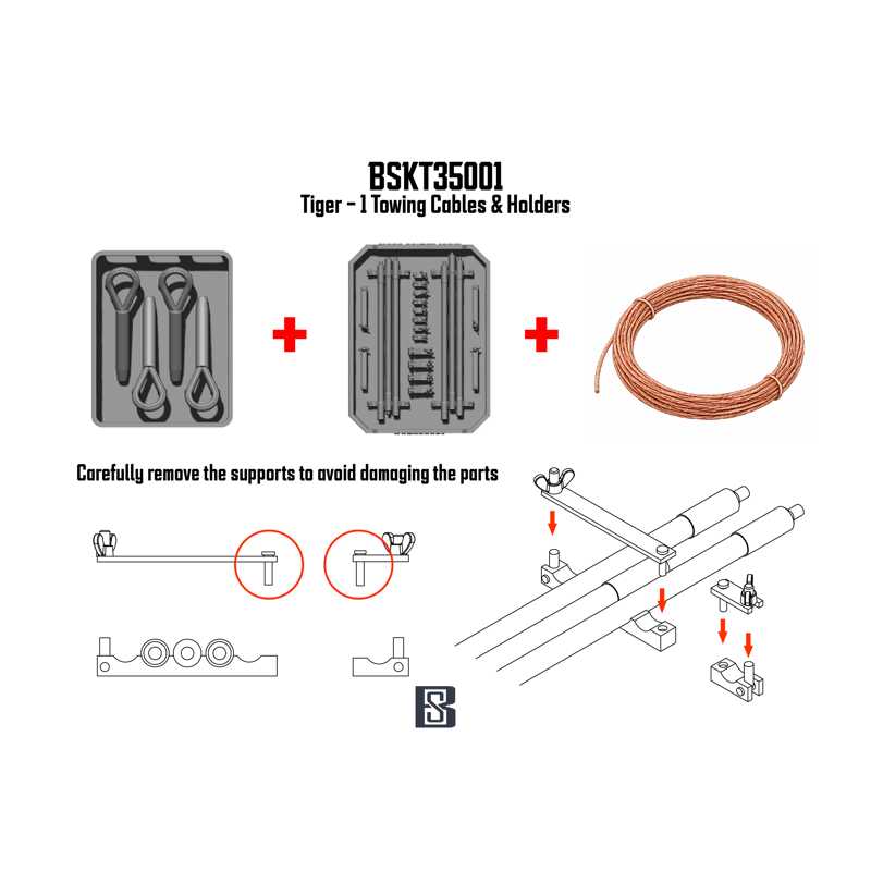 Alternative view of BSK Model Tiger Towing Cable Set (1/35) BSKT35001