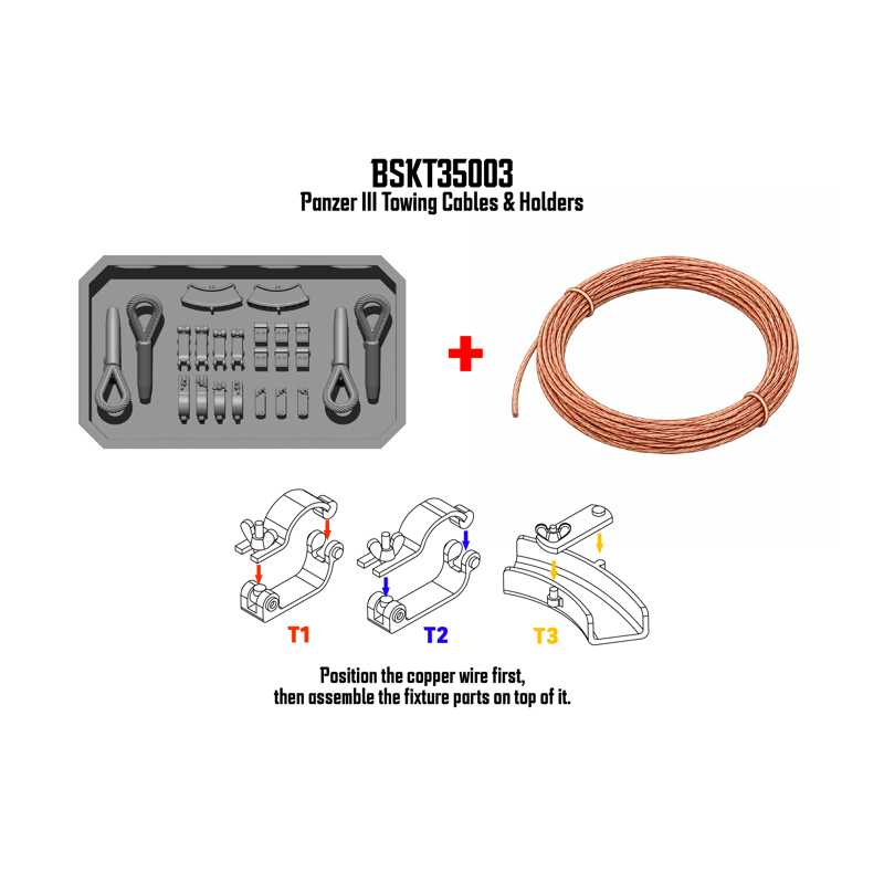 Alternative view of BSK Model Panzer III/ StuG III Towing Cable Set (1/35) BSKT35003