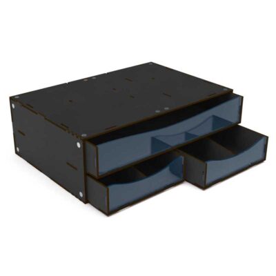GreenStuffWorld 3X Drawers Storage Module - Black 6851