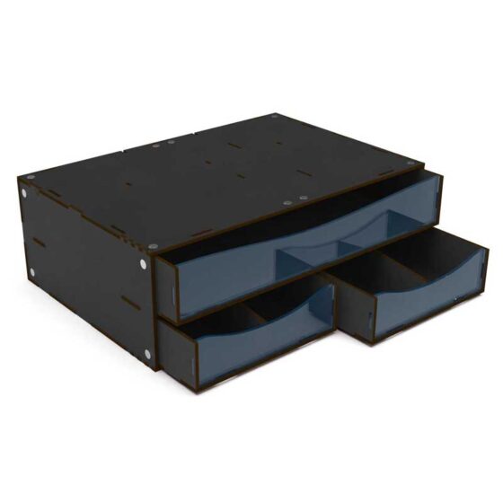 GreenStuffWorld 3X Drawers Storage Module - Black 6851