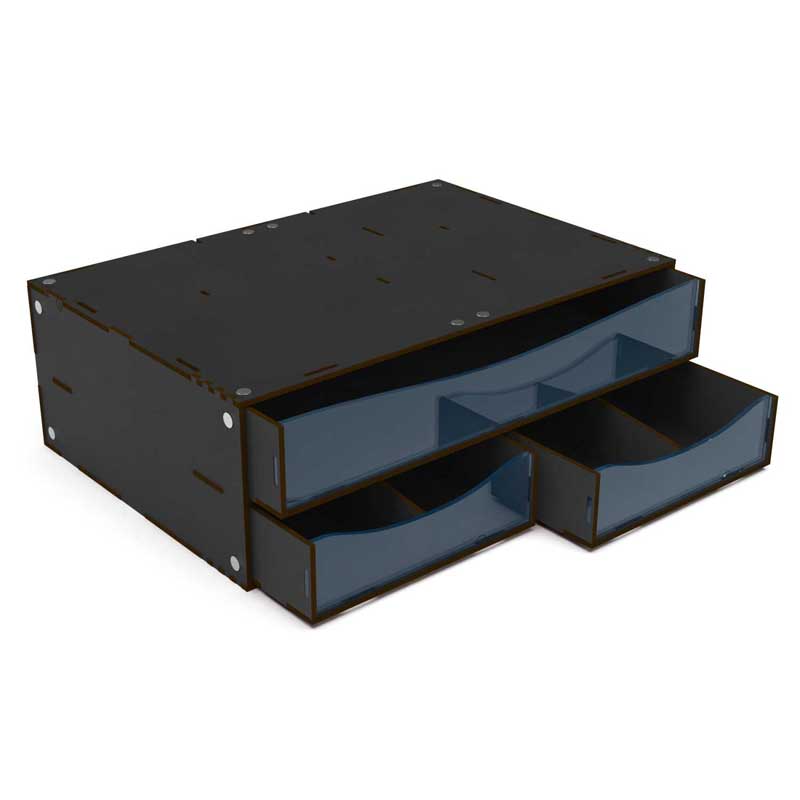 GreenStuffWorld 3X Drawers Storage Module - Black 6851 GreenStuffWorld 3X Drawers Storage Module - Black 6851