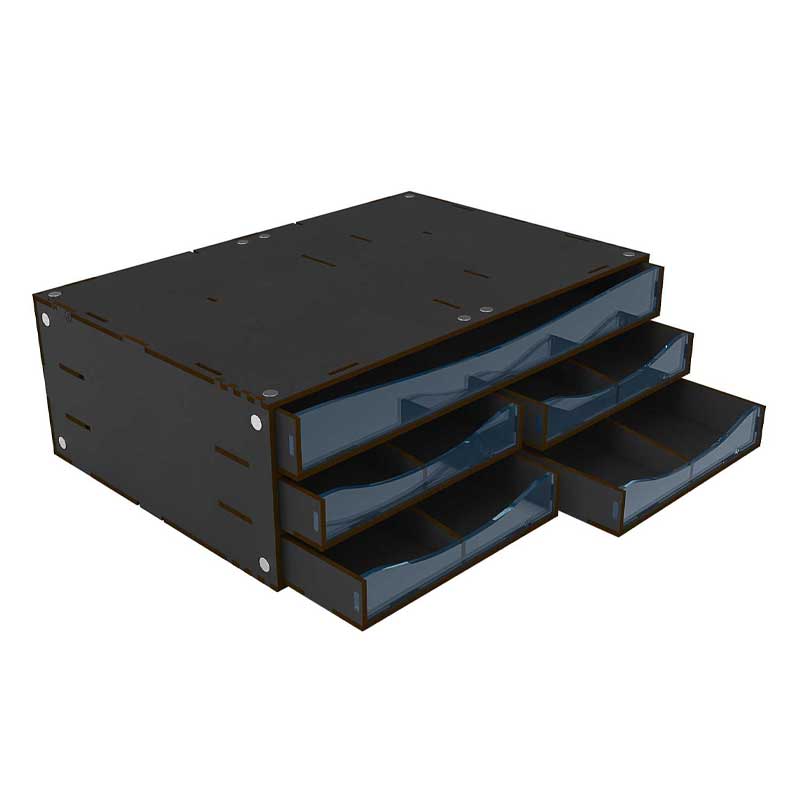 GreenStuffWorld 5X Drawers Storage Module - Black 6852 GreenStuffWorld 5X Drawers Storage Module - Black 6852