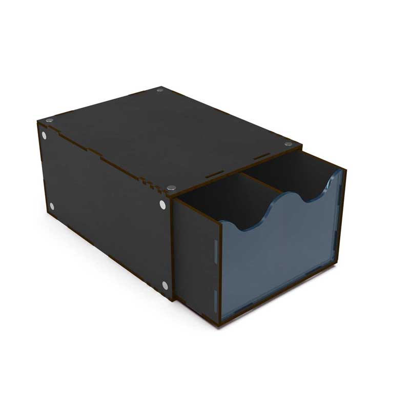 GreenStuffWorld 2 Vertical Drawers And Magnets - Black 6856 GreenStuffWorld 2 Vertical Drawers And Magnets - Black 6856