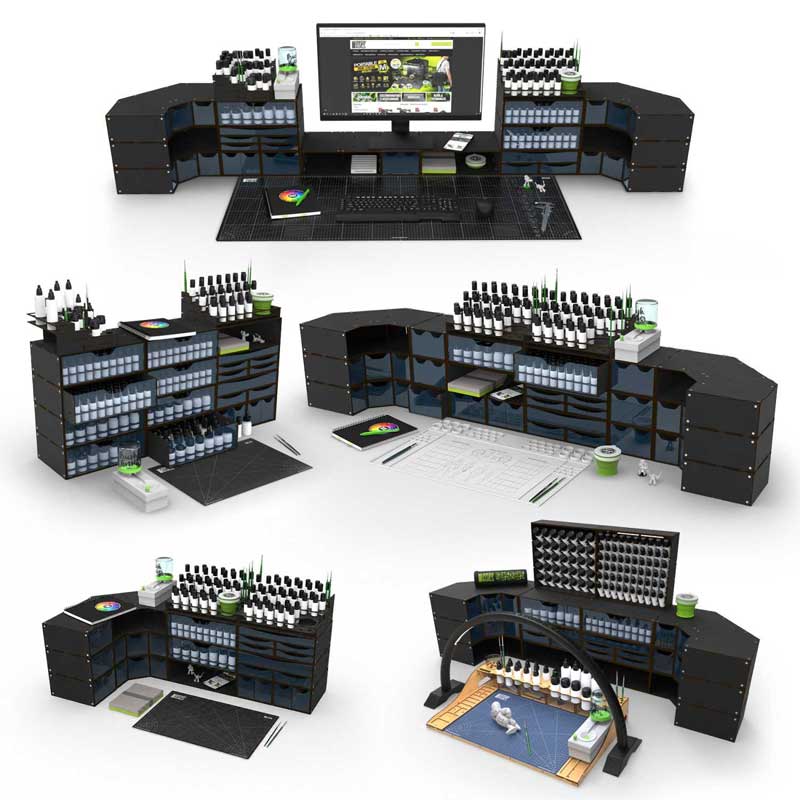 Alternative view of GreenStuffWorld 2 Vertical Drawers And Magnets - Black 6856