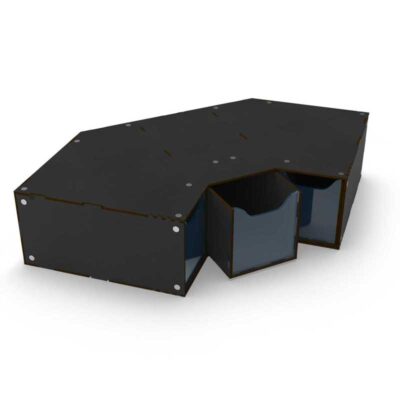 GreenStuffWorld Corner Drawer Rack With 3 Drawers - Black 6857