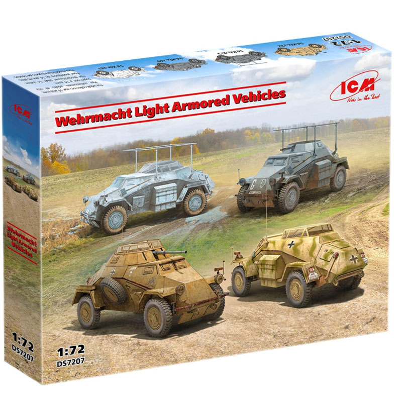 ICM Wehrmacht Light Armoured Vehicles Set (1/72) DS7207 ICM Wehrmacht Light Armoured Vehicles Set (1/72) DS7207
