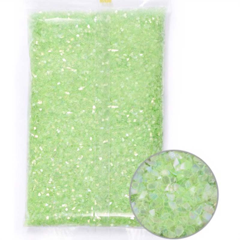 Green Iridescent Glass Flakes (450g) RS2017