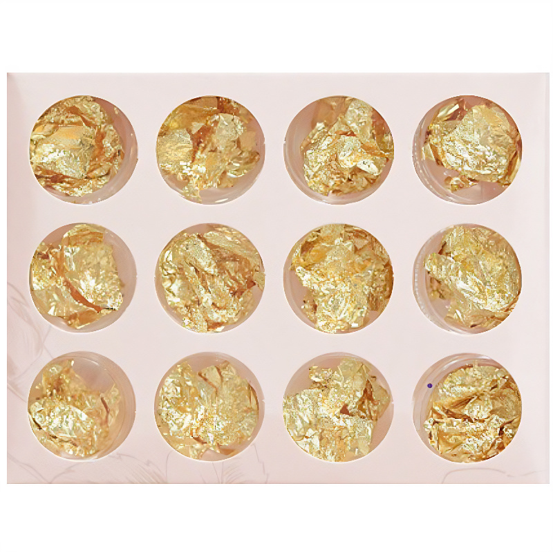12 Pot Gold Metallic Flake Set RS2036