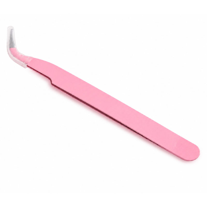 Pink Curved Tweezers RS2047