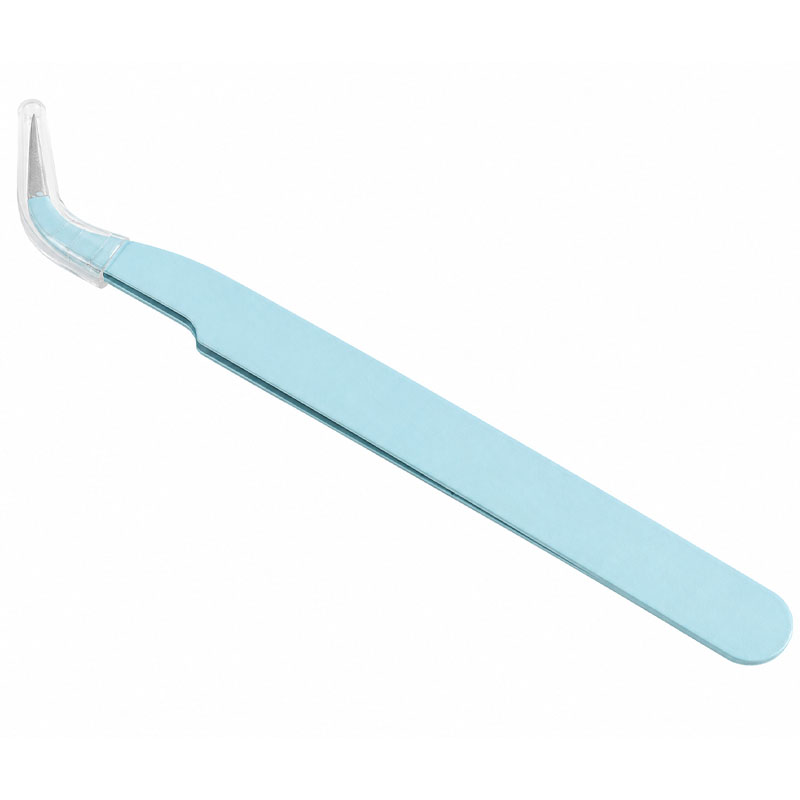 Blue Curved Tweezers RS2049