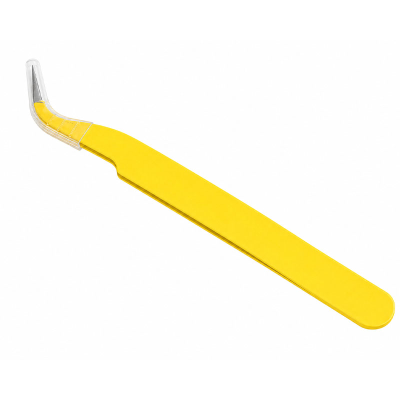 Yellow Curved Tweezers RS2053
