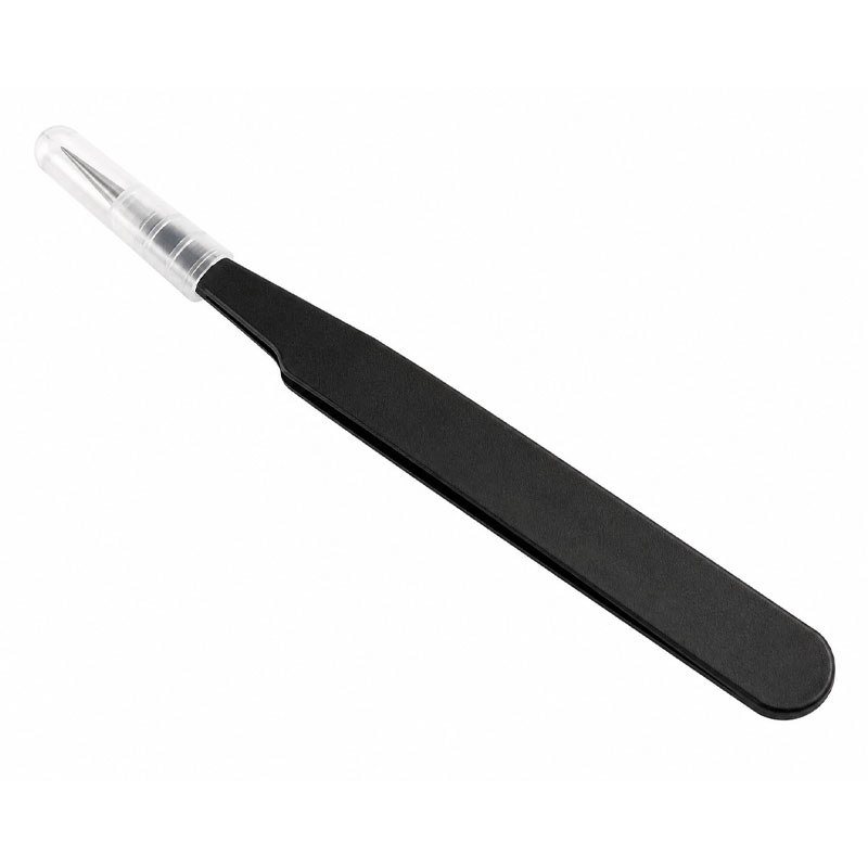Black Straight Tweezers RS2056