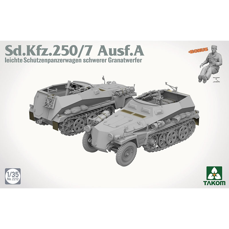 Alternative view of Takom Sd.Kfz. 250/7 Ausf.A Mortar Carrier Half-Track (1/35) 02212