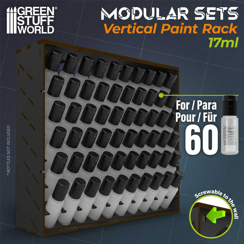 Alternative view of GreenStuffWorld Black Vertical 17ml Paint Rack (30 x 28 x 8.2 cm) 6903