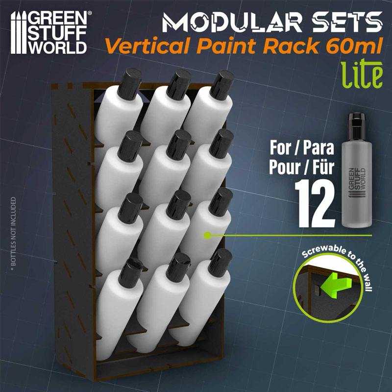 Alternative view of GreenStuffWorld LITE Vertical 60ml Paint Rack (15 x 28 x 8.2 cm) 6907