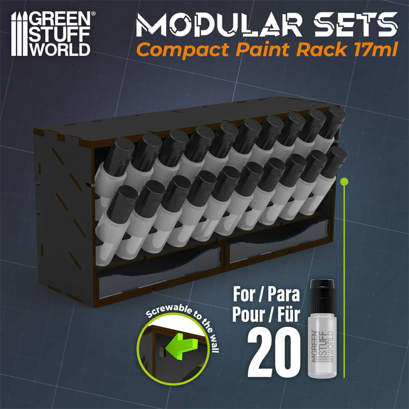 Alternative view of GreenStuffWorld Compact 17ml Paint Rack (30 x 14 x 8.2 cm) 6908