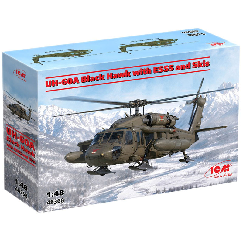 ICM UH-60A Black Hawk with ESSS & Skis (1/48) 48368