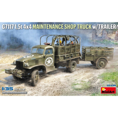 MiniArt G7117 1.5T 4x4 Maintenance Shop Truck & Trailer (1/35) 35498
