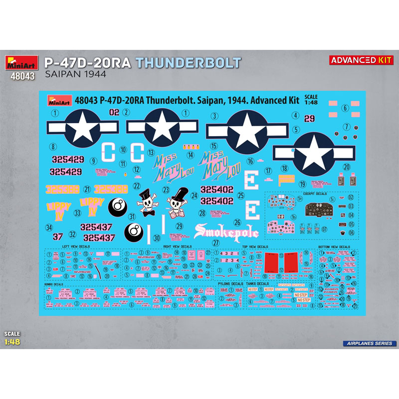 Alternative view of MiniArt P-47D-20RA Thunderbolt Saipan 1944 Advanced Kit (1/48) 48043
