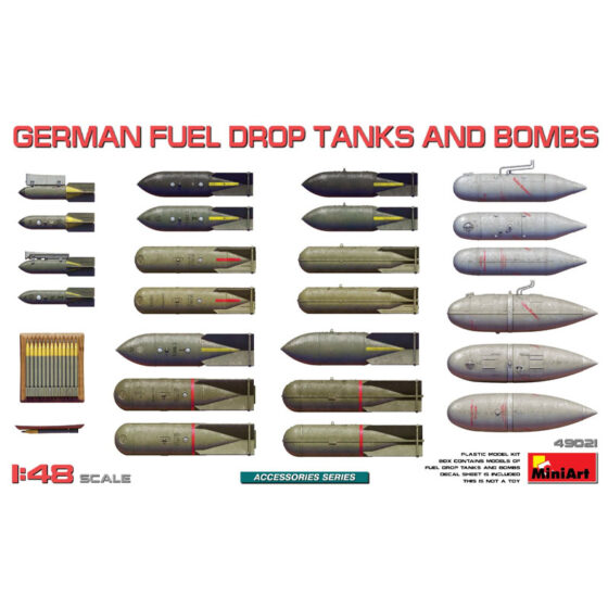 MiniArt German Fuel Drop Tanks and Bombs (1/48) 49021 MiniArt German Fuel Drop Tanks and Bombs (1/48) 49021