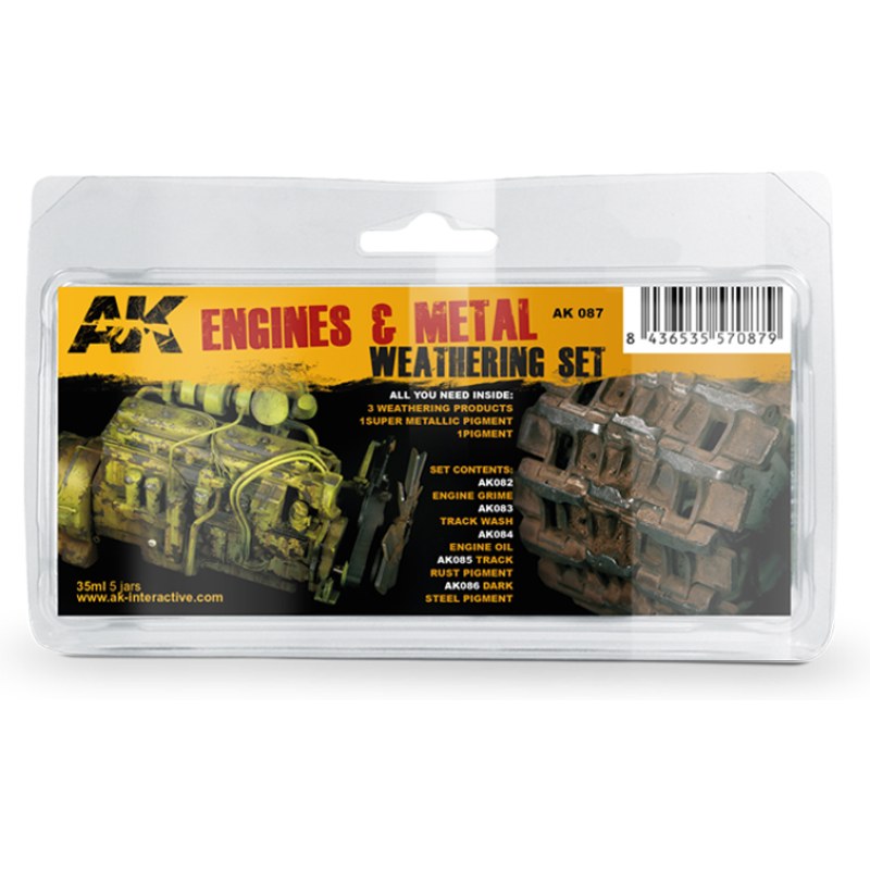 AK Interactive Engines and Metal Weathering Set AK087