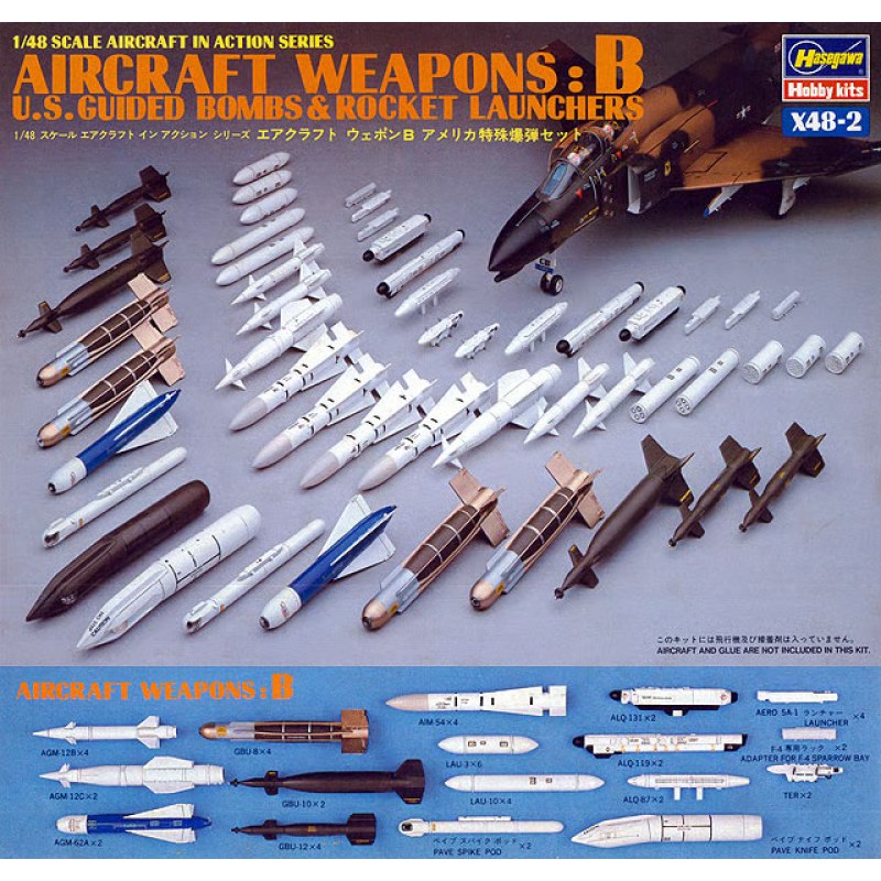Hasegawa US Aircraft Weapons B (1/48) HAX482 Hasegawa US Aircraft Weapons B (1/48) HAX482