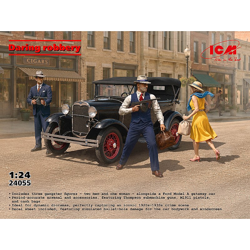 ICM Daring Robbery Ford Model A & Gangsters (1/24) 24055 ICM Daring Robbery Ford Model A & Gangsters (1/24) 24055