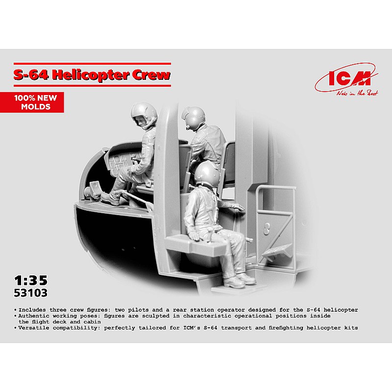 ICM S-64 Helicopter Crew – 3 Figures (1/35) 53103