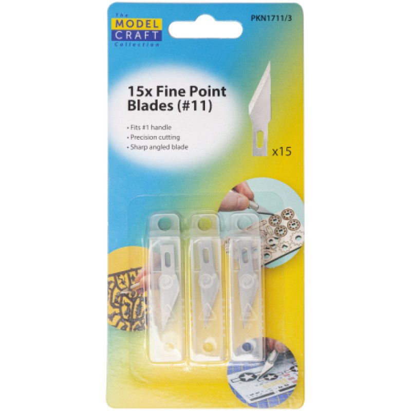 Modelcraft Set of 15 Fine Point #11 Blades PKN1711/3 Modelcraft Set of 15 Fine Point #11 Blades PKN1711/3