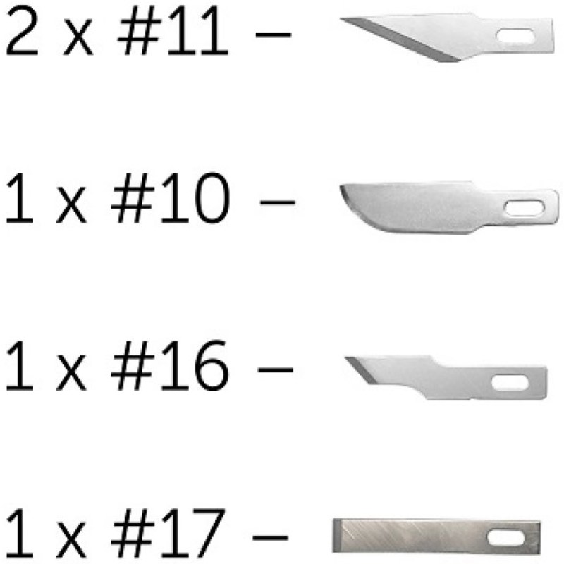 Modelcraft 5 Assorted Blades for No.1 Knife PKN1705