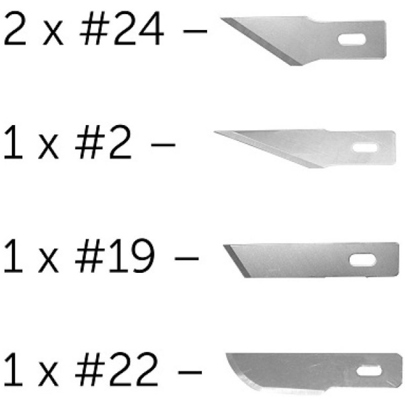 Modelcraft 5 Assorted Blades for No.2 & No.5 Knives PKN2705