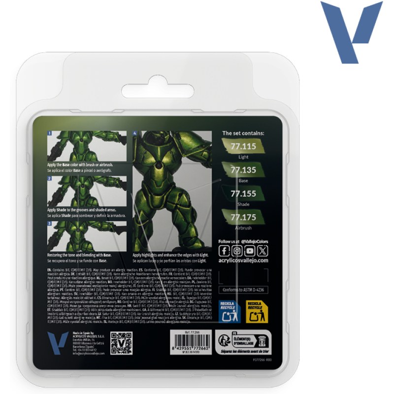 Vallejo Amber Green Paint Set 77.266 additional image 2