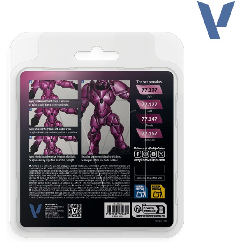 Vallejo Crimson Magenta Paint Set 77.261 additional image 2
